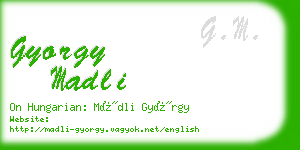 gyorgy madli business card